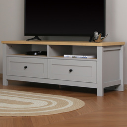 Home Garden Direct Wiltshire 2 Drawer 2 Shelf Grey TV Unit