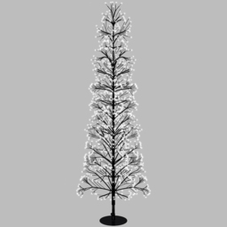 Xmas Haus 2000 Warm White Micro LED Black Firework Tree 5ft - thumbnail 3