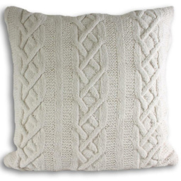 Paoletti Aran Cable Knit Cream Cushion