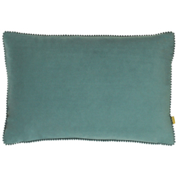 furn. Cosmo Blue Velvet Pom-Pom Cushion