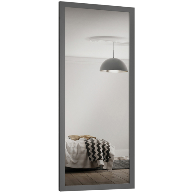 Spacepro Shaker Single Panel Graphite Frame Mirror Sliding Door 2220 x 762mm - image 1