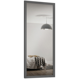 Spacepro Shaker Single Panel Graphite Frame Mirror Sliding Door 2220 x 762mm
