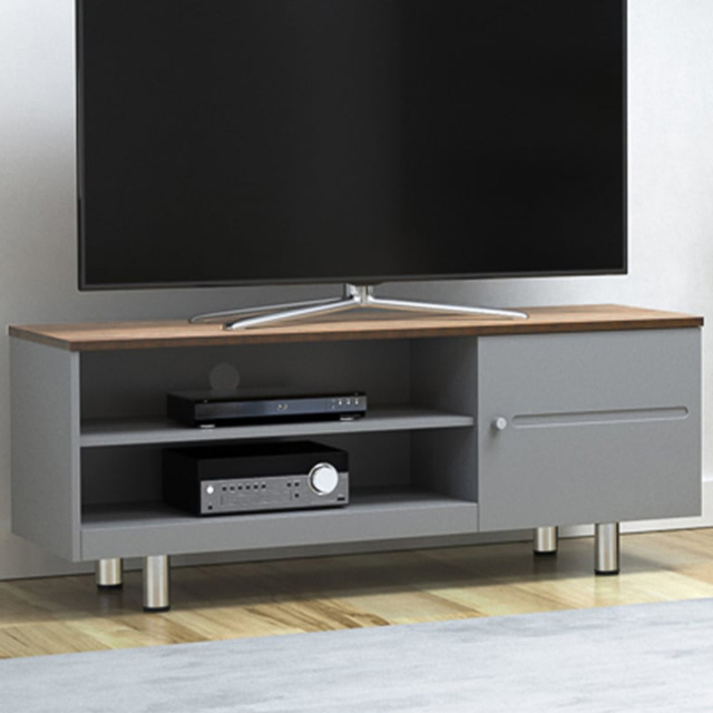 AVF Whitesands Single Door 2 Shelf Satin Grey TV Unit - image 1