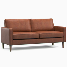 Regan Faux Leather Tan 3 Seater Sofa - thumbnail 2