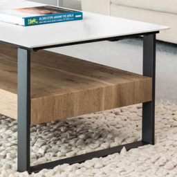 Artemis Home Ascent Single Shelf Light Grey Rectangular Stone Coffee Table - thumbnail 2