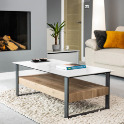 Artemis Home Ascent Single Shelf Light Grey Rectangular Stone Coffee Table - thumbnail 3