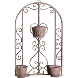 Serenity Dove Grey Garden Mirror with Planter 89 x 50cm - thumbnail 1