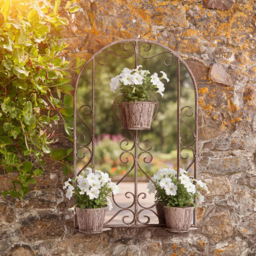 Serenity Dove Grey Garden Mirror with Planter 89 x 50cm - thumbnail 3