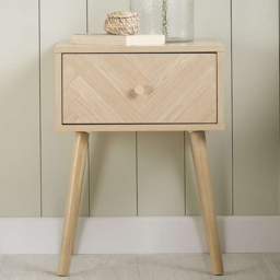 Birlea Herringford Single Drawer Oak Bedside table - thumbnail 1