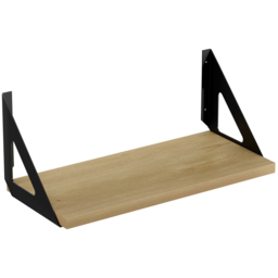 Homebase Light Oak Effect Shelf with Black Brackets 2 Pack - thumbnail 4