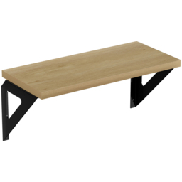 Homebase Light Oak Effect Shelf with Black Brackets 2 Pack - thumbnail 3