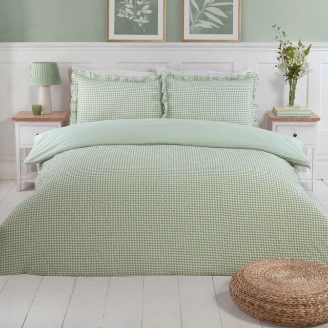 Josette Frill Duvet Set Green Double - image 1