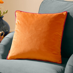 Furn Meridian Velvet Clementine and Hot Pink Cushion 45 x 45cm - thumbnail 2