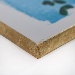 Kathryn White Gold Edged Potted Plant Blue Canvas 75 x 75cm - thumbnail 3