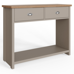GFW Lancaster 2 Drawer Grey Console Table - thumbnail 3
