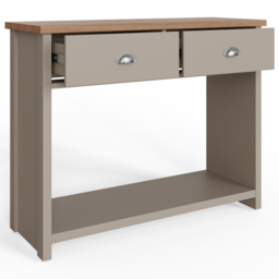 GFW Lancaster 2 Drawer Grey Console Table - thumbnail 4