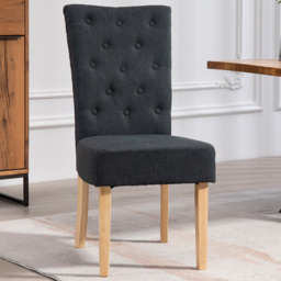 Artemis Home Carrara Set of 2 Black Pienza Fabric Dining Chairs - thumbnail 1