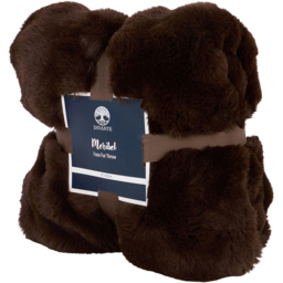 Meribel Faux Fur Plush Throw Chocolate