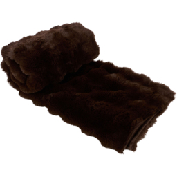 Meribel Faux Fur Plush Throw Chocolate - thumbnail 4