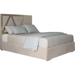 Alison Silver Single Velvet Upholstered Metal Bed Frame with Panelled Headboard - thumbnail 2