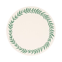 Pure Collection Round Neutral Olive Leaf Faux Leather Placemat 38cm 4 Pack - thumbnail 3