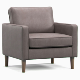 Regan Faux Leather Grey Armchair - thumbnail 2