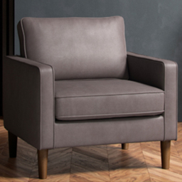 Regan Faux Leather Grey Armchair
