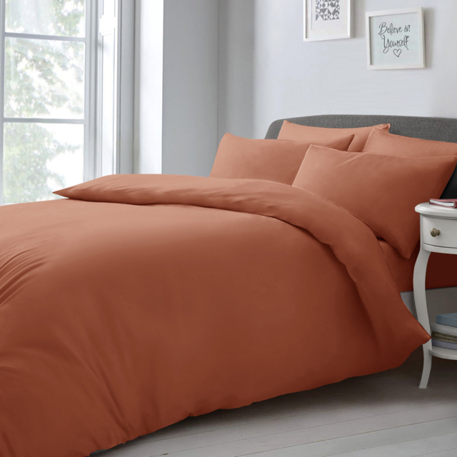 Velosso Microfibre Orange Single Duvet and Pillowcase Set