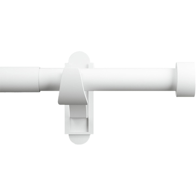Rothley 71-120cm Stud Finials Extendable Matt White Curtain Pole - image 1