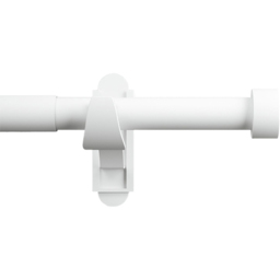 Rothley 71-120cm Stud Finials Extendable Matt White Curtain Pole - thumbnail 1