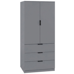 Vida Designs Trega Grey 2 Door 3 Drawer Wardrobe - thumbnail 2
