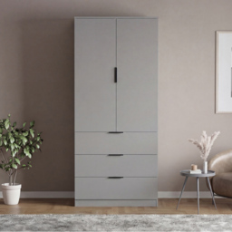 Vida Designs Trega Grey 2 Door 3 Drawer Wardrobe - thumbnail 3