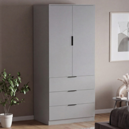 Vida Designs Trega Grey 2 Door 3 Drawer Wardrobe - thumbnail 1