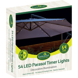 Gardenkraft Warm White 54 LED Parasol Timer Lights - thumbnail 2