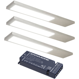 Sorrelis Zyra Neutral White 3 Light Rectangle Aluminium Slim Cabinet Light Kit - thumbnail 1