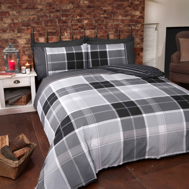 Rapport Home Argyle King Size Grey Duvet Set - image 1