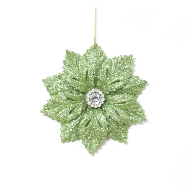 Mistletoe Cottage Green Fern Poinsettia Decoration - image 1