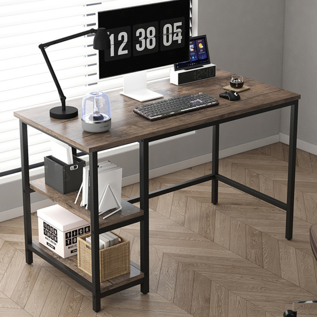 Chicago 2 Adjustable Shelf Distressed Grey Computer Desk 100cm - image 1