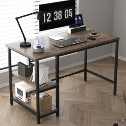 Chicago 2 Adjustable Shelf Distressed Grey Computer Desk 100cm - thumbnail 1