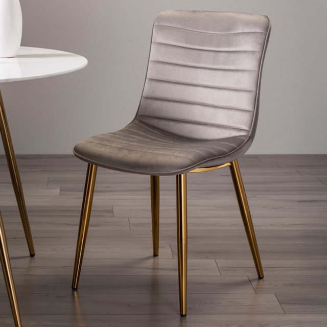 Bentley Designs Rothko Grey Velvet Dining Chair Set of 2 - image 1