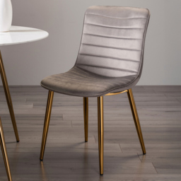Bentley Designs Rothko Grey Velvet Dining Chair Set of 2 - thumbnail 1