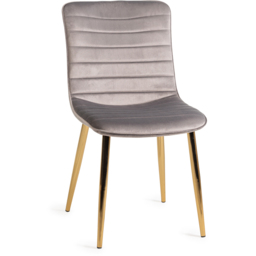 Bentley Designs Rothko Grey Velvet Dining Chair Set of 2 - thumbnail 2