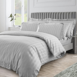 Velosso Hilton King Size Grey Stripe Duvet Set