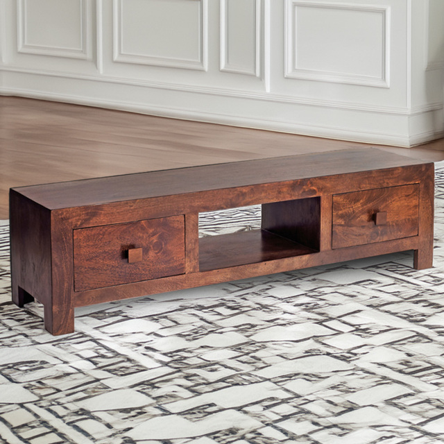 Brooklyn Nihash Toko 2 Drawer Single Shelf Dark Mango Plasma Media Unit - image 1