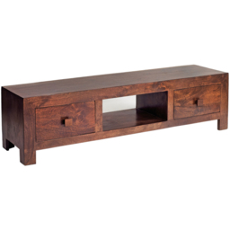 Brooklyn Nihash Toko 2 Drawer Single Shelf Dark Mango Plasma Media Unit - thumbnail 2