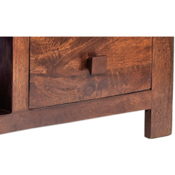 Brooklyn Nihash Toko 2 Drawer Single Shelf Dark Mango Plasma Media Unit - thumbnail 4
