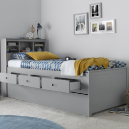 Veera Grey 3 Drawer Guest Bed with Spring Mattress