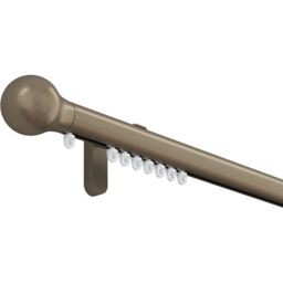 New Edge Blinds 330cm Taupe Styleline Gliding Curtain Pole Set with Ball End