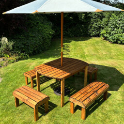 Charles Taylor Knights 6 Seater Garden Dining Bench Set - thumbnail 4