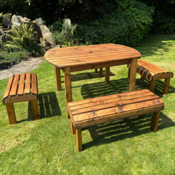 Charles Taylor Knights 6 Seater Garden Dining Bench Set - thumbnail 2